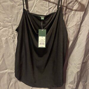 NWT Womens Black Cowl Neck Wild Fable Camisole Tank Top